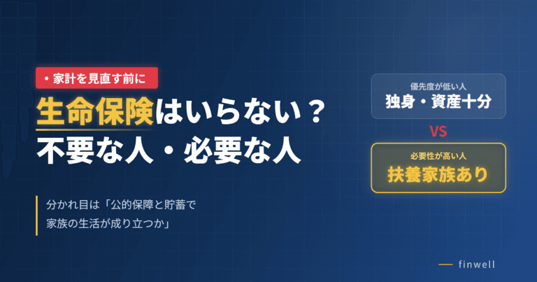 生命保険はいらない？不要な人・必要な人の違い